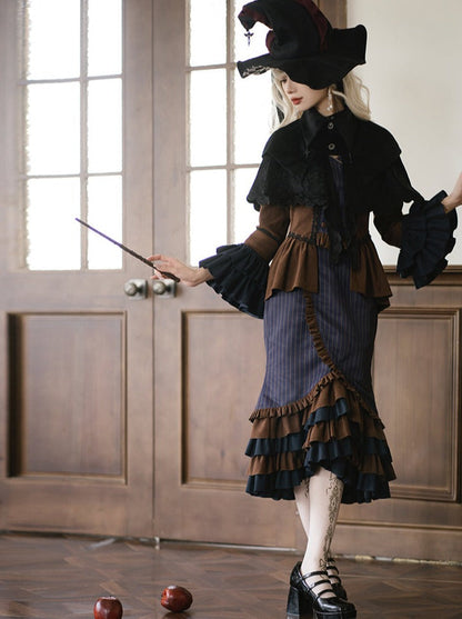 Setup Steampunk Lolita Print Fishtail Embroidery