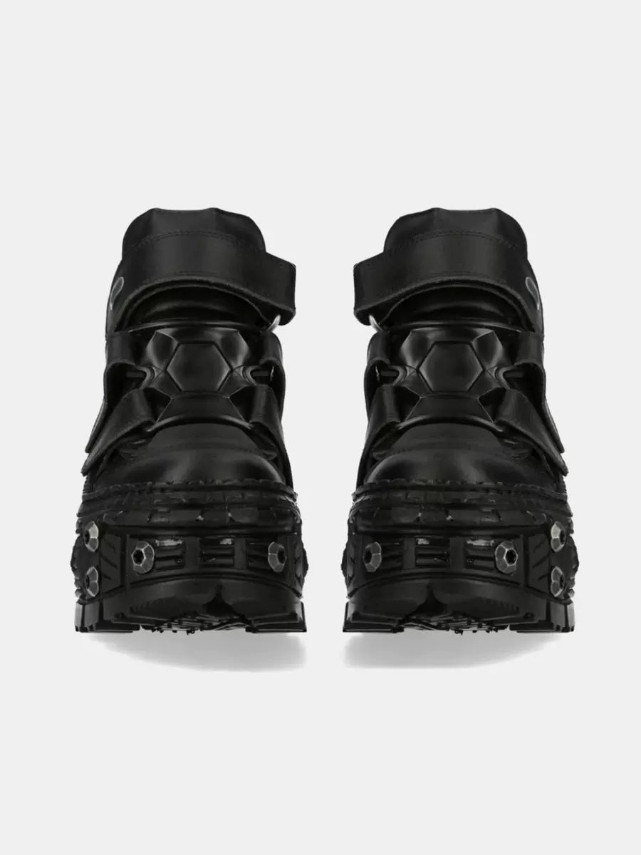 Shoes Sole Dark Tank Punk Leather Retro Style Platform