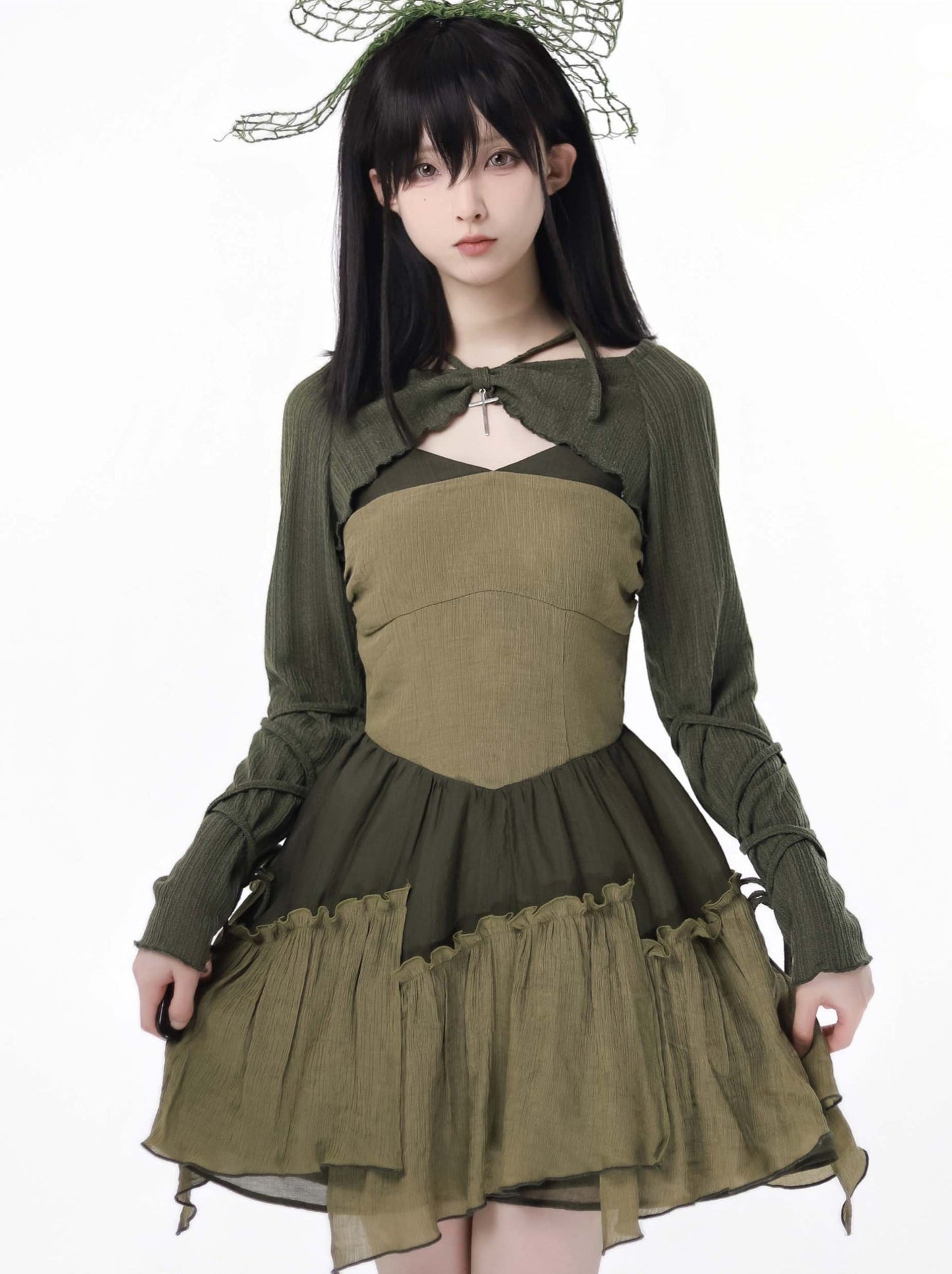 American Halter Retro Denim Green Short Jacket