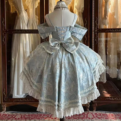 Rose Prelude Blue Lolita Dress [Pre-Order Deposit]