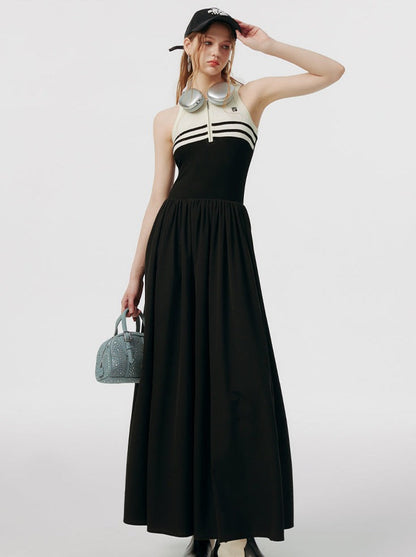 スカート スポーティ フレア ノースリーブ ドレス