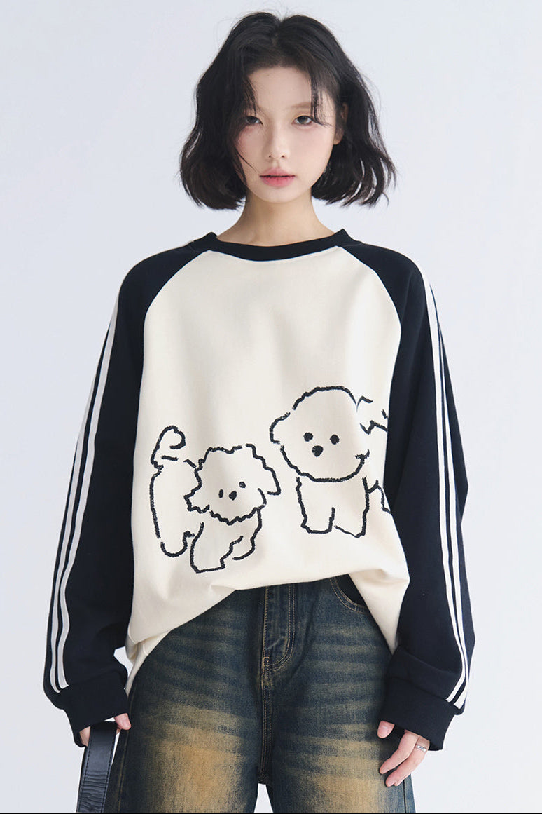 プリントクラッシュセーター