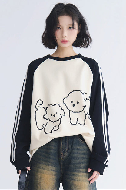 プリントクラッシュセーター