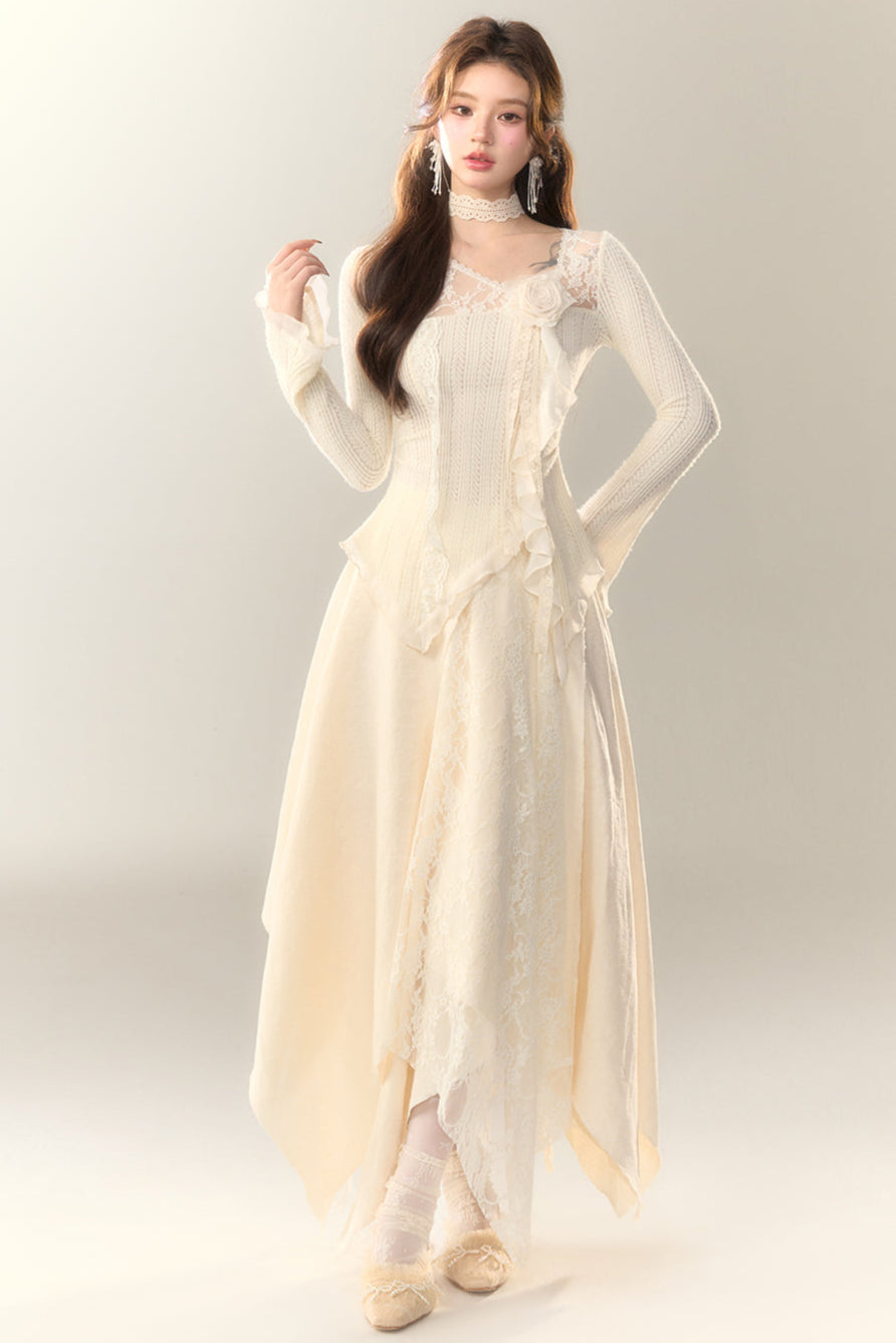 ワイルドティーホワイト+フェアリーロングイレギュラートップスカート