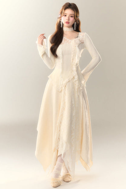 ワイルドティーホワイト+フェアリーロングイレギュラートップスカート