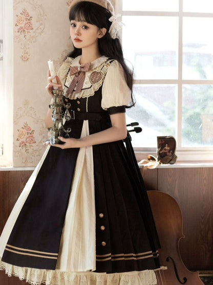 Chocolate Dress Retro Girly Lolita