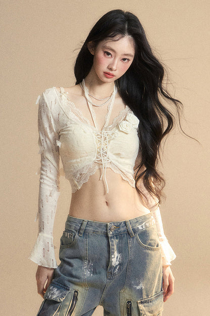 kurzer Cardigan Rail innen + Neckholder