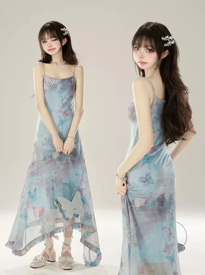 フェアリーバタフライドレス ショート/ロングサスペンダー