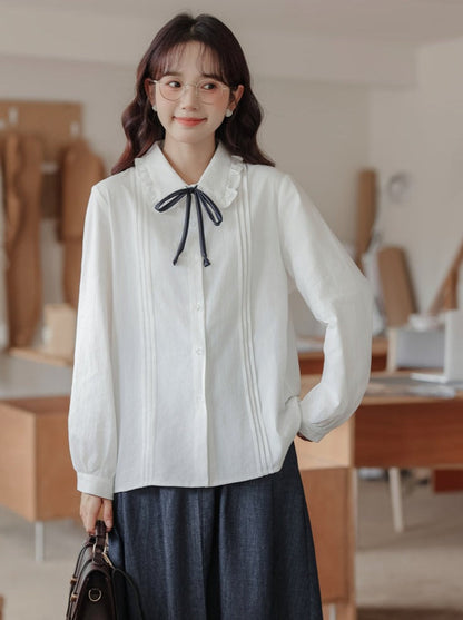 French Blouse Ribbon Retro