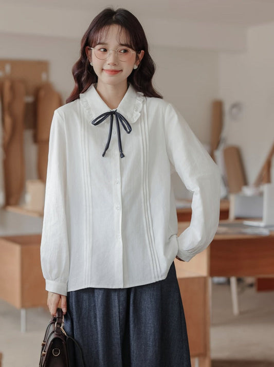 French Blouse Ribbon Retro