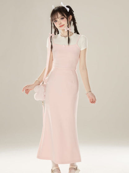 Süßes Camisole Baby + Rock Lang Rosa