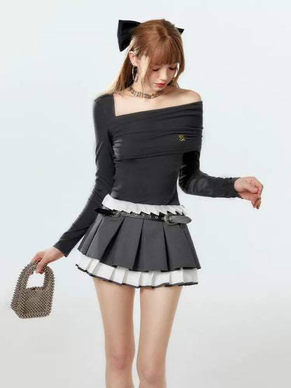 Asymmetrisches Off-Shoulder-Top