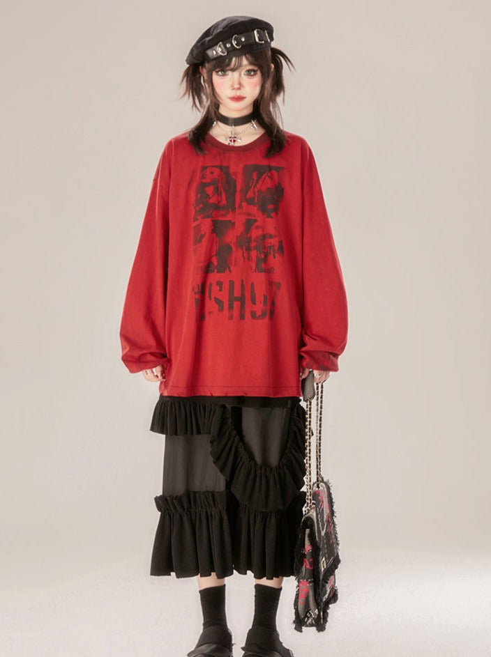 Lockere lange Oberteile, dunkel