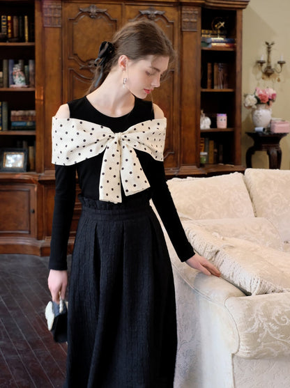 ロングスカート ブラウンボブトップ ドットクイーン+シュガー