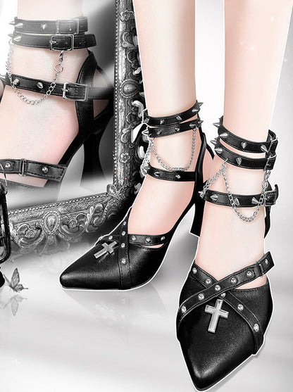 Punk High Toe Heels Gothic Pointed