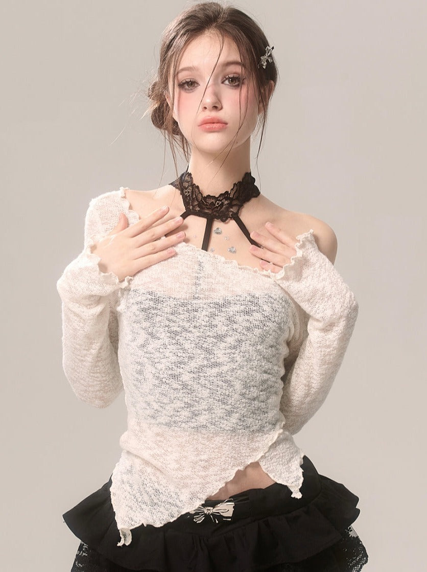 レースインナーウェアトップ ホルターネック