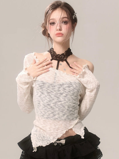 レースインナーウェアトップ ホルターネック