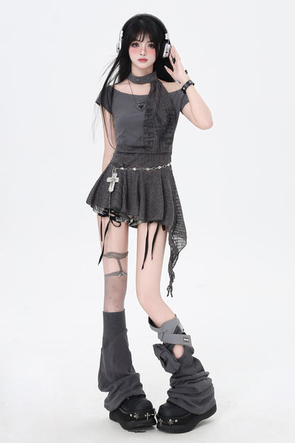 オフショルダー スリム ダーク スイート トップ