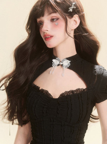 ネックモチーフオープンドレス チャイニーズバタフライ