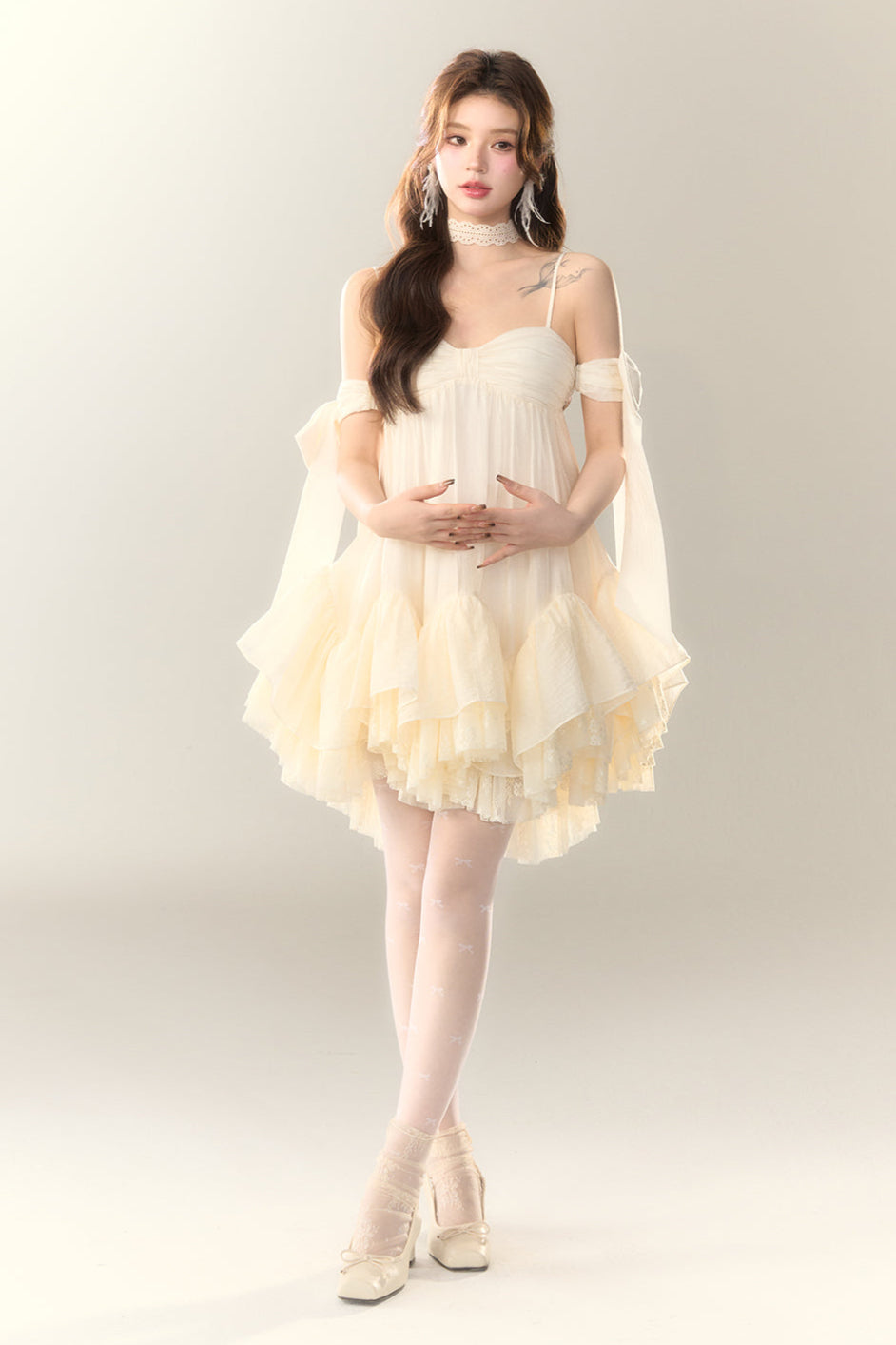 Perlensaum-Sohlenkleid Sweet Cami Salt Sea