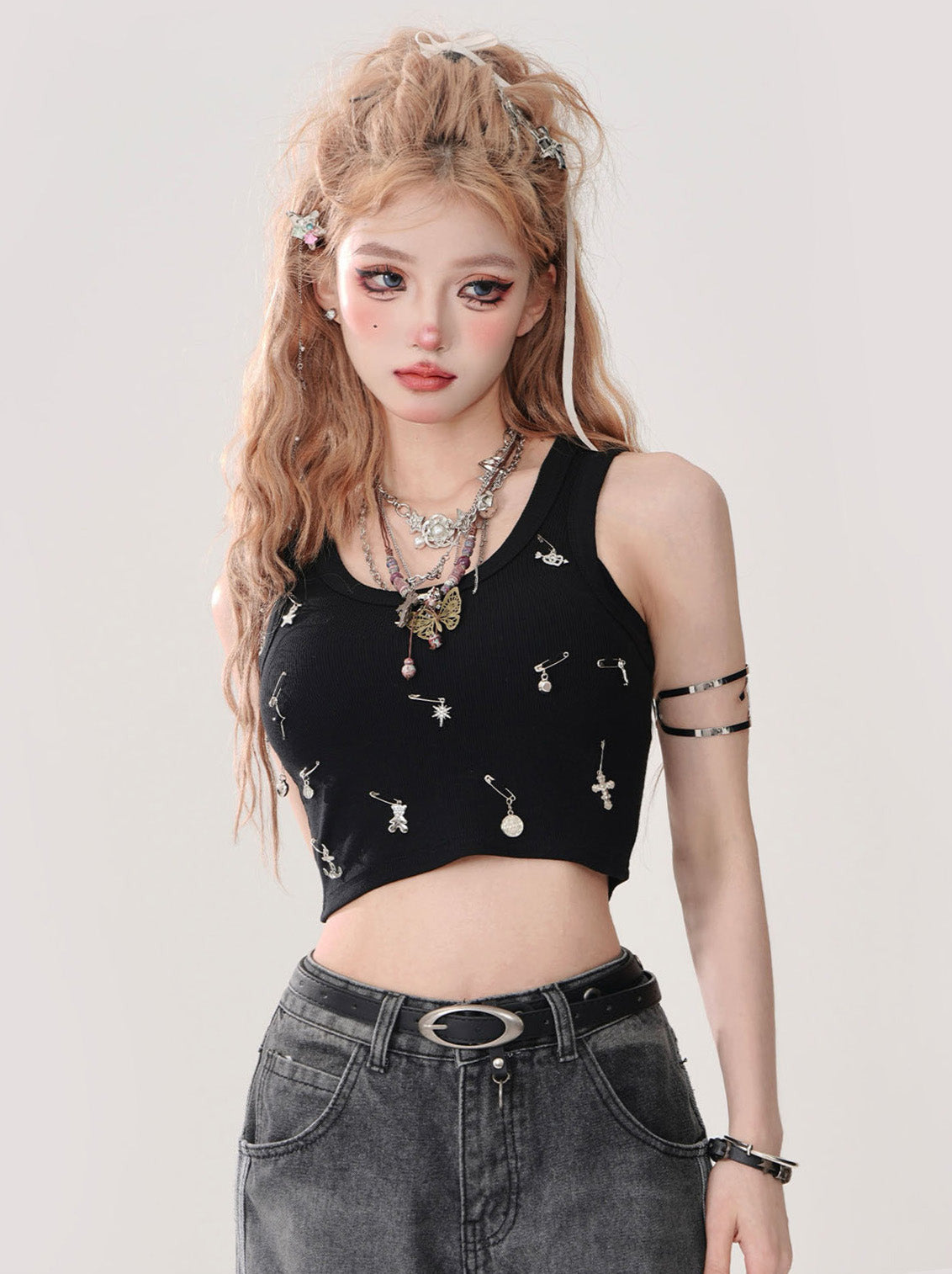 Top Crop Kurzes Tanktop Cross