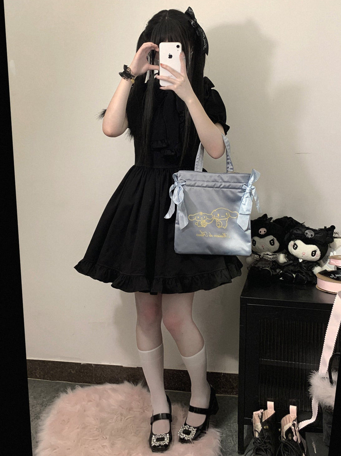 Dream Crystal Sweet Spitzen-Shirt mit Puffärmeln