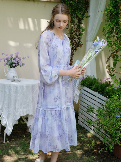 パープルドレス フレンチシフォン