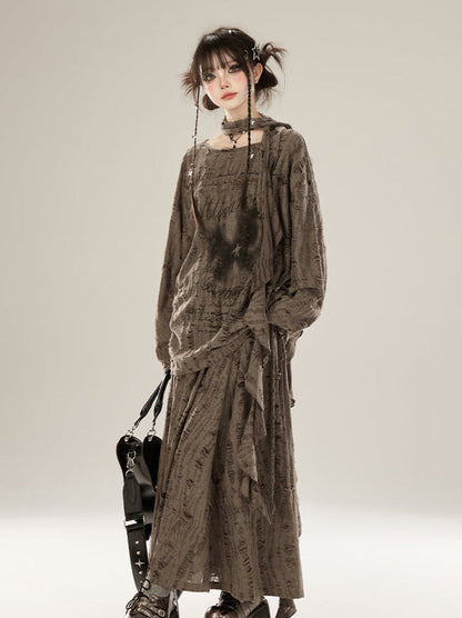 Rock Butterfly Anzug Bluse Style Waystrand Print + Top Swing