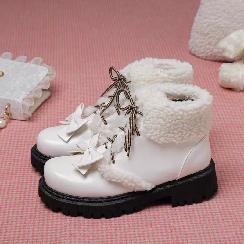 34-43 Lolita Brown British Martin Plush Boots