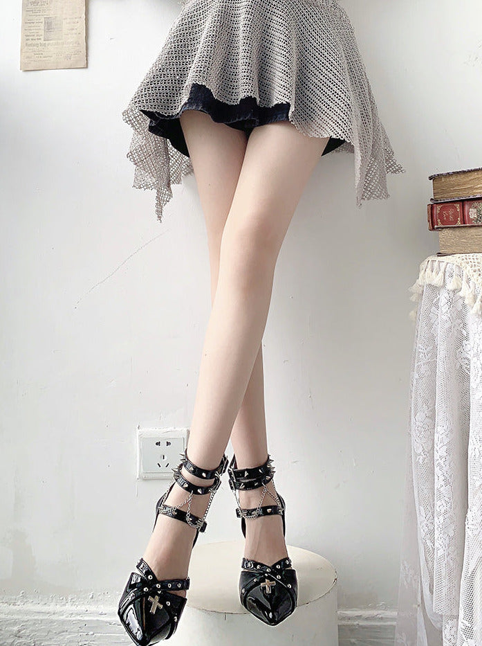 Punk High Toe Heels Gothic Pointed