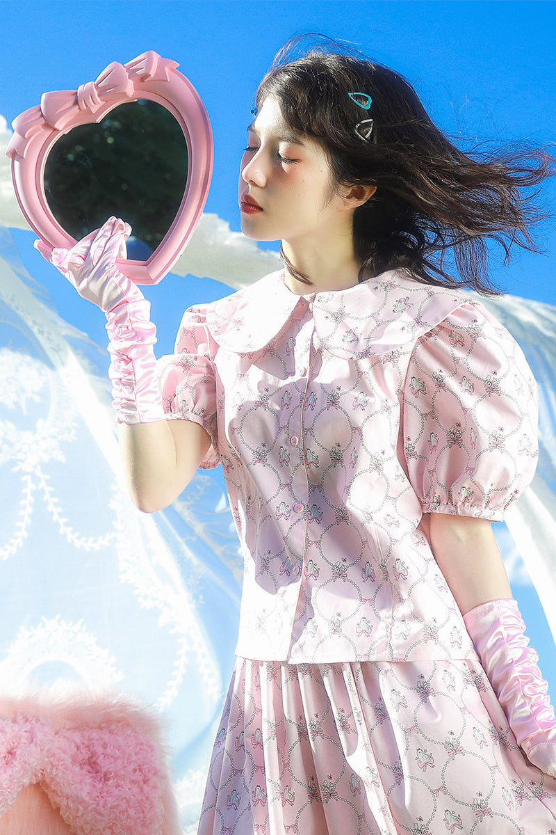 バブルスリーブアイランドスウィートシャツ