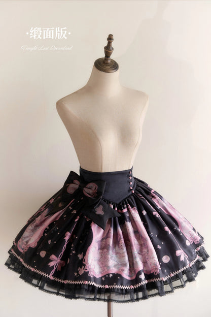 Tonight Lost Dreamland Black and Pink printed skirt