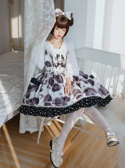ヒョウ柄ワンピース ボリュームドット ロリータ