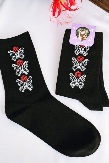 レトロミディアムバタフライブルームソックス