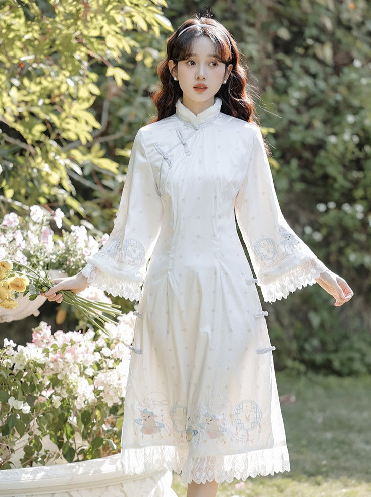Robe longue rétro chinoise