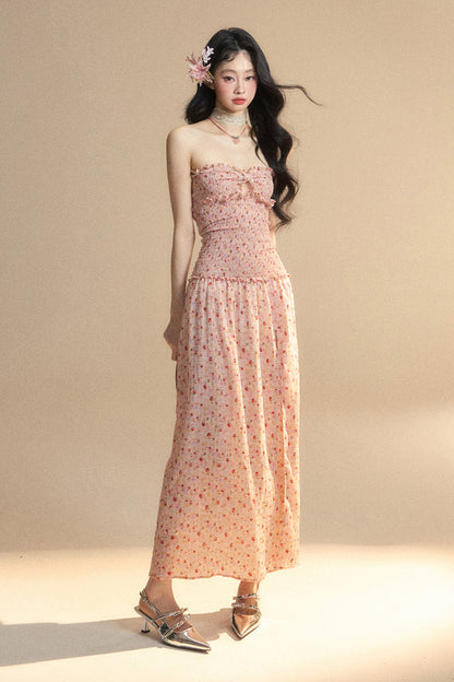 Mädchen Langes Süßes Kleid Tube Top