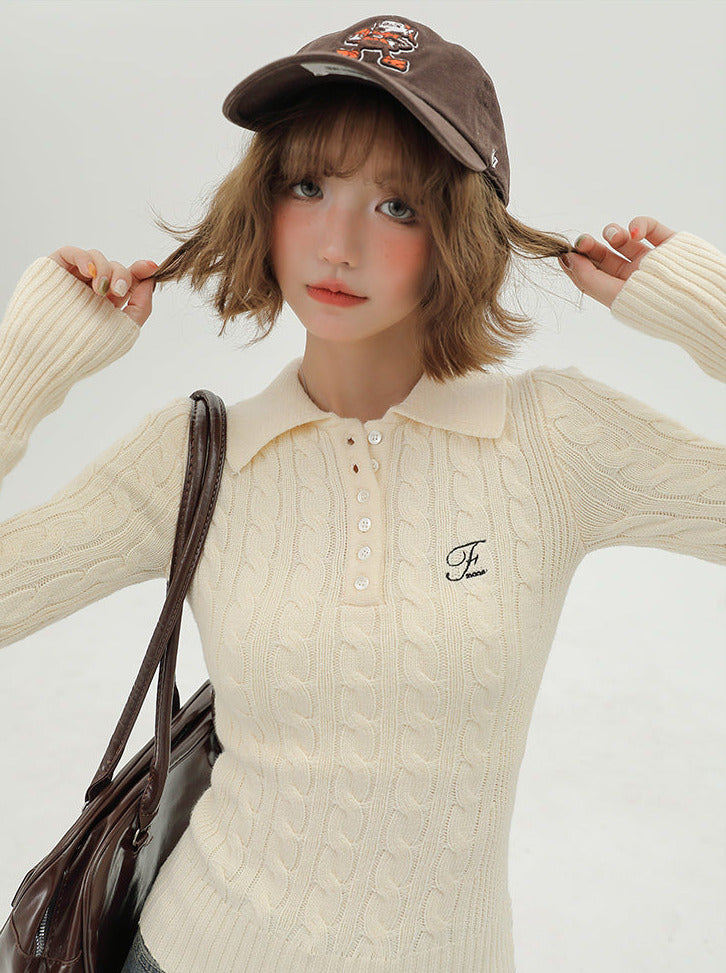 American Polo Retro Collar Top Knit