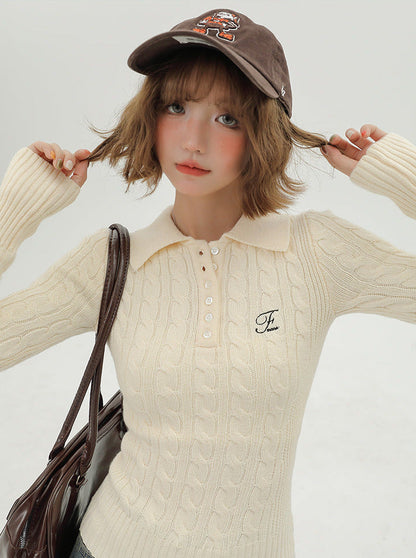 American Polo Retro Collar Top Knit