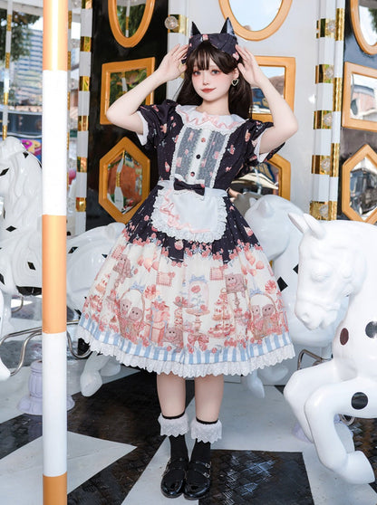 エプロン かわいいリボン ロリータ + ドレス + デザイン