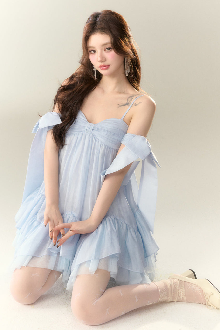 Perlensaum-Sohlenkleid Sweet Cami Salt Sea