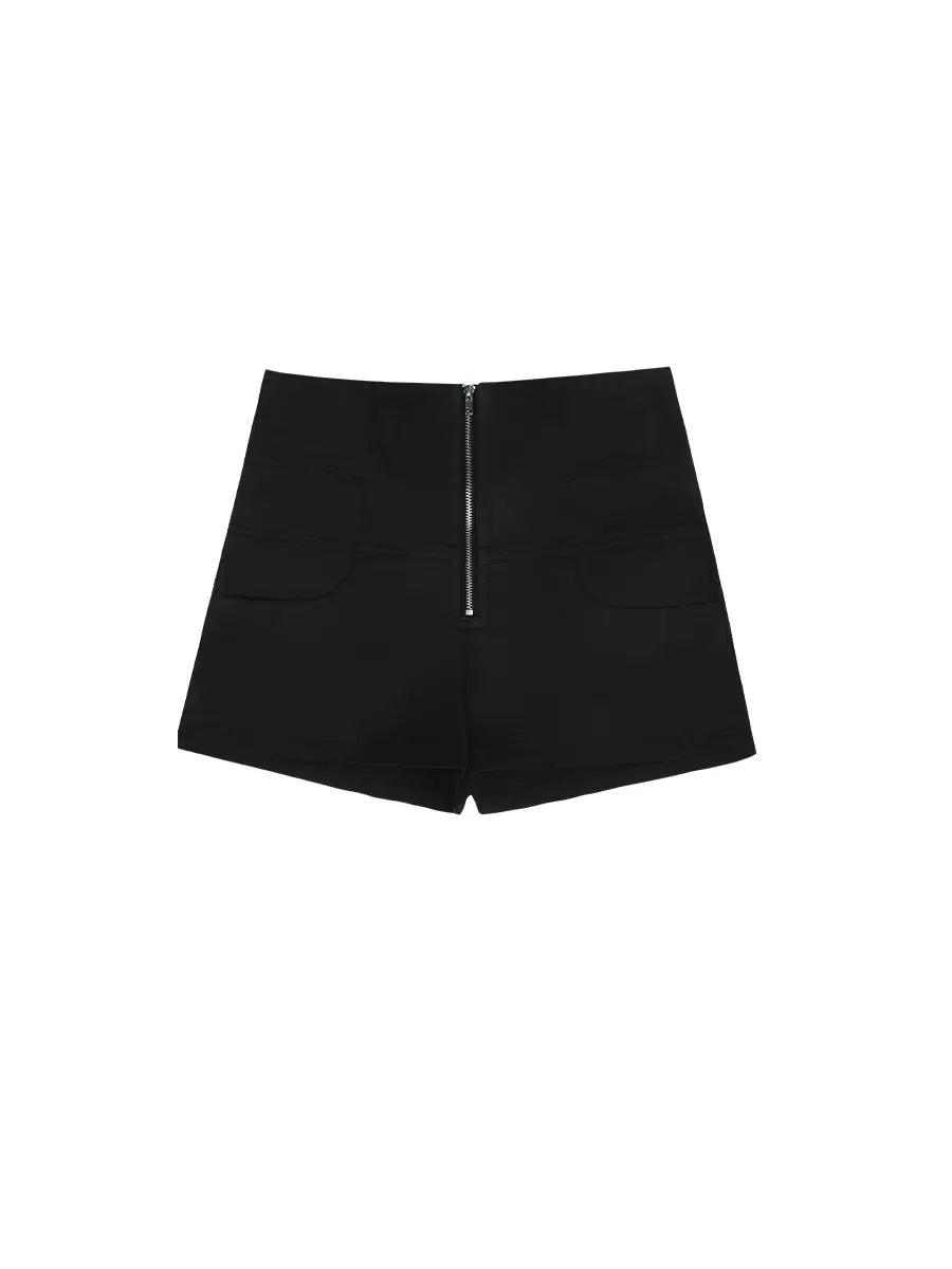 パンツ ジッパー タイト ショート