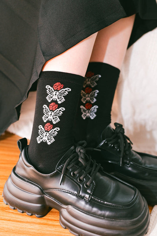 レトロミディアムバタフライブルームソックス