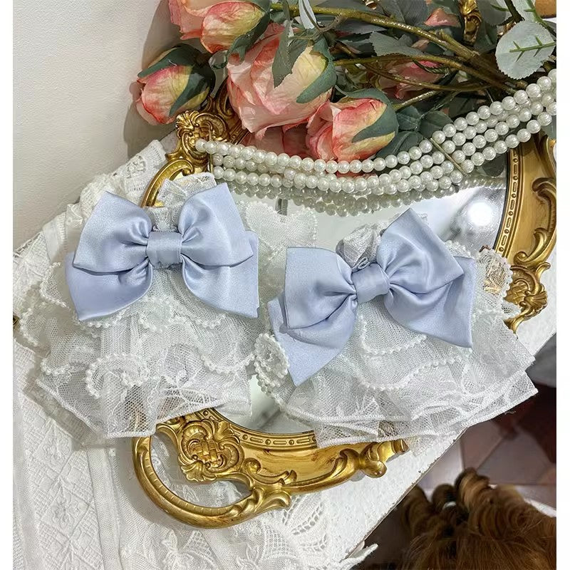 Blue Elegant Empire Waist Floral Square Neckline Lolita Dress