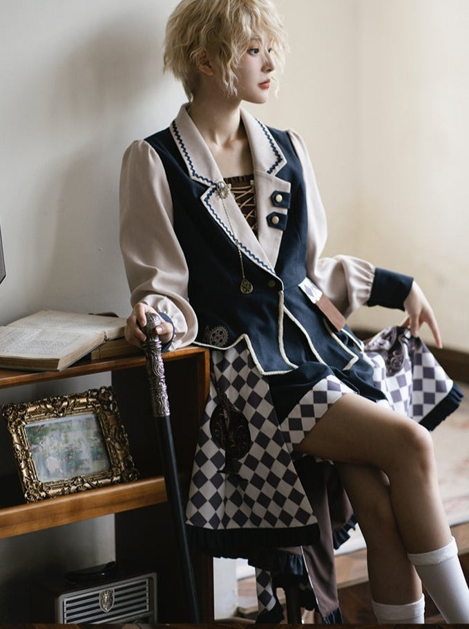 Setup Steampunk Lolita Print Fishtail Embroidery