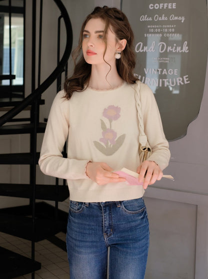 セーター パリ 花 チューリップ ショップ クイーン フランス