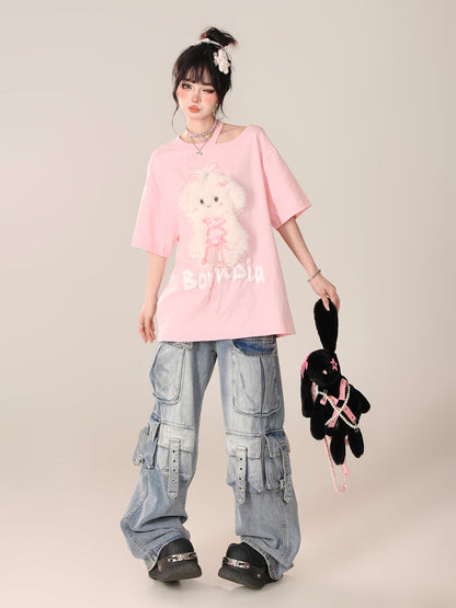 スイートピンキールーズラビットトップファー