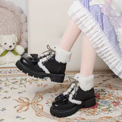 34-43 Lolita Brown British Martin Plush Boots