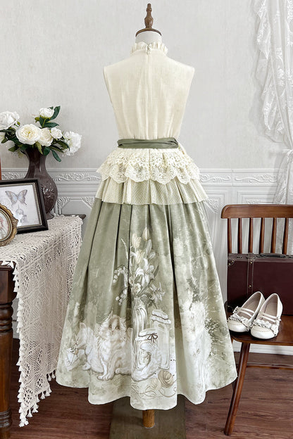 商品 Kula + レトロ蛍光ノースリーブ予約時間トップエレガントスカート