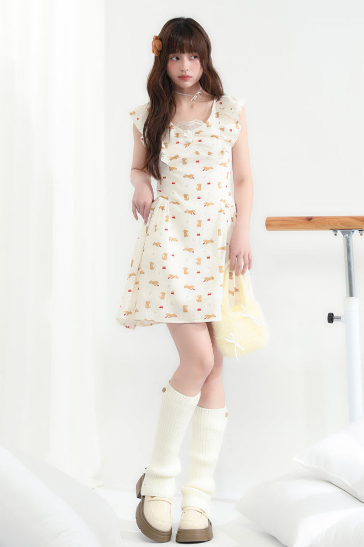 Bubby-Kleid mit fliegenden Ärmeln