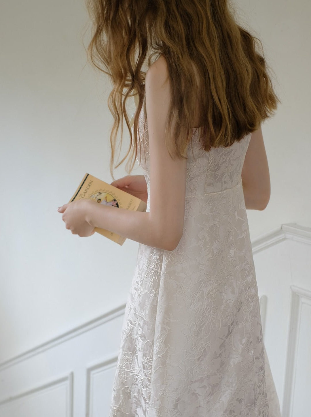 サスペンダービーズジャカードドレス フレンチロング